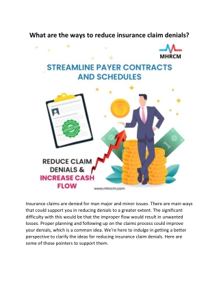 What are the ways to reduce insurance claim denials
