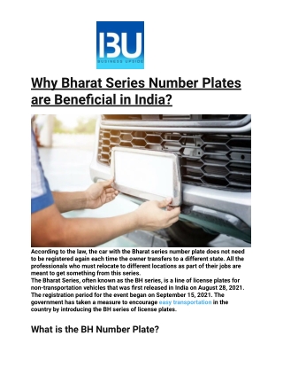 Why Bharat Series Number Plates are Beneficial in India_