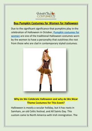 Buy Pumpkin Costumes for Women for Halloween