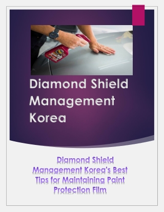 Diamond Shield Management Korea's Best Tips for Maintaining Paint Protection Film