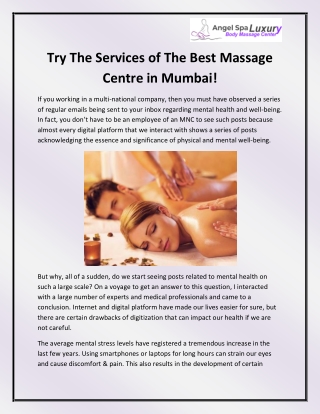 Body Massage Center in Mumbai