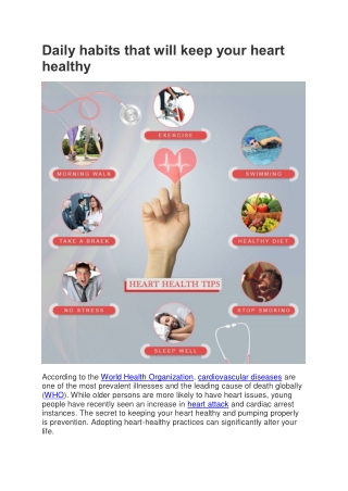 Daily habits that will keep your heart healthy