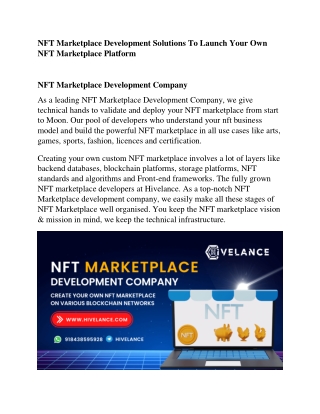 NFT Marketplace Development Company