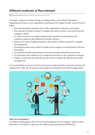 Different methods of Recruitment