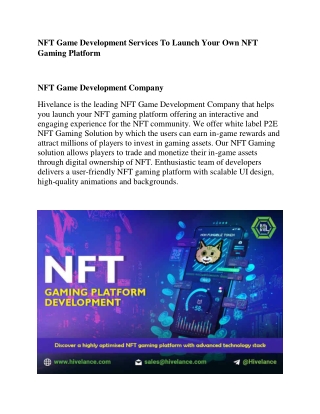 NFT Game Development Company