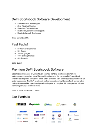 DeFi Sportsbook Software Development