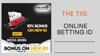 Cricket Betting Id | The TIIS