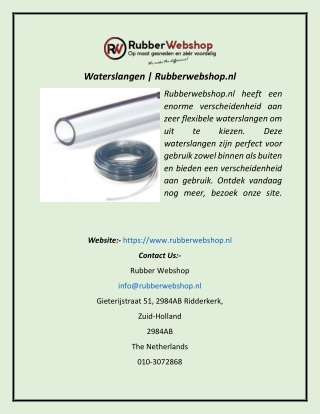 Waterslangen  Rubberwebshop.nl