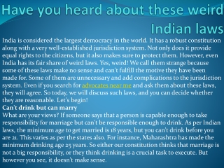 Have you heard about these weird Indian laws