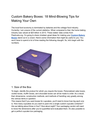 Custom Bakery Boxes_ 18 Mind-Blowing Tips for Making Your Own