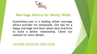 Marriage Advice for Newly Weds  Gustchimes.com