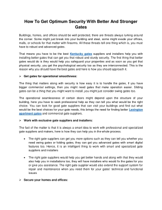 How To Get Optimum Security With Better And Stronger Gates