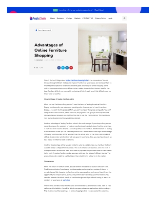 Advantages of Online Furniture Shopping