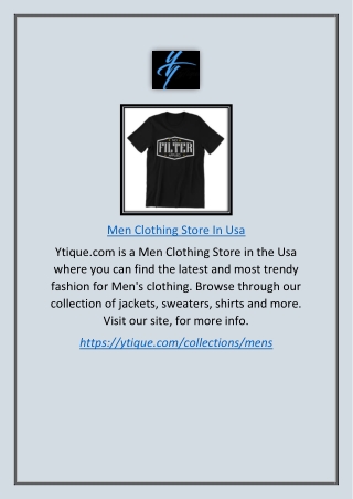 Men Clothing Store in Usa | Ytique.com