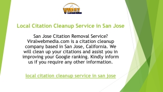 Local Citation Cleanup Service in San Jose  Viralwebmedia.com