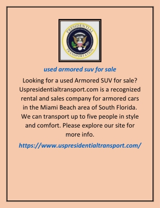 used armored suv for sale