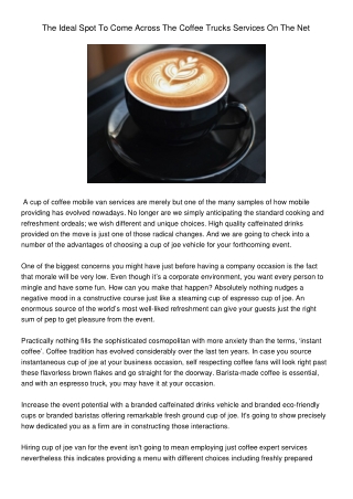 TheIdealSpotToComeAcrossTheCoffeeTrucksServicesOnTheNet