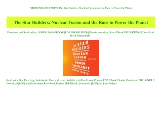 ^#DOWNLOAD@PDF^# The Star Builders Nuclear Fusion and the Race to Power the Planet (DOWNLOAD E.B.O.O.K.^)
