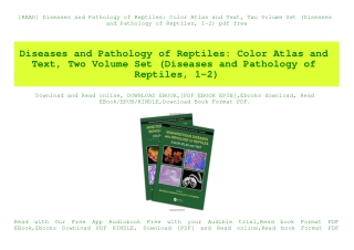[READ] Diseases and Pathology of Reptiles Color Atlas and Text  Two Volume Set (Diseases and Pathology of Reptiles  1-2)