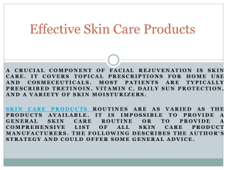 Effective Skin Care Products