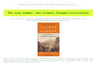 textbook$ The Long Summer How Climate Changed Civilization (E.B.O.O.K. DOWNLOAD^