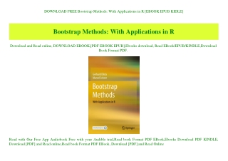DOWNLOAD FREE Bootstrap Methods With Applications in R [EBOOK EPUB KIDLE]