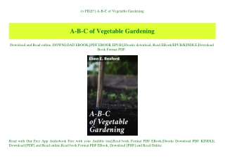 (P.D.F. FILE) A-B-C of Vegetable Gardening (DOWNLOAD E.B.O.O.K.^)