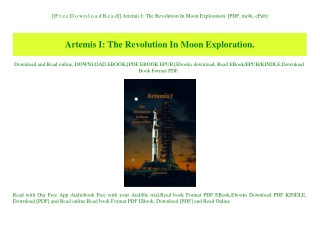 [[F.r.e.e D.o.w.n.l.o.a.d R.e.a.d]] Artemis I The Revolution In Moon Exploration. [PDF  mobi  ePub]
