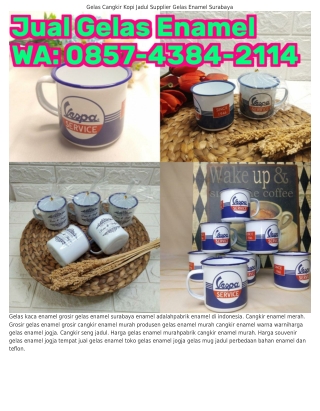 Ö85ᜪ•ㄐЗ8ㄐ•ᒿ11ㄐ (WA) Gelas Kaleng Jadul Jogja Souvenir Cangkir Enamel
