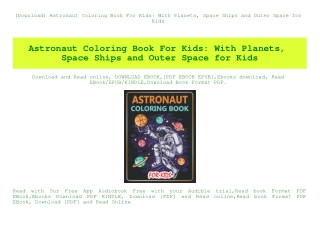 (Download) Astronaut Coloring Book For Kids With Planets  Space Ships and Outer Space for Kids (READ PDF EBOOK)