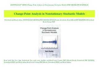 [DOWNLOAD^^][PDF] Change-Point Analysis in Nonstationary Stochastic Models [PDF EBOOK EPUB KINDLE]