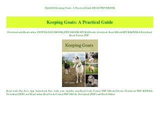 [Epub]$$ Keeping Goats A Practical Guide READ PDF EBOOK