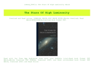 ((Read_[PDF])) The Stars Of High Luminosity ebook