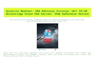 PDF) Aviation Weather FAA Advisory Circular (AC) 00-6B (Blackridge Press FAA Series) (FAA Reference Series) [R.A.R]