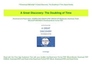 Download EBOoK@ A Great Discovery The Doubling of Time (Epub Kindle)