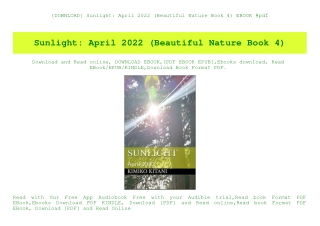 {DOWNLOAD} Sunlight April 2022 (Beautiful Nature Book 4) EBOOK #pdf