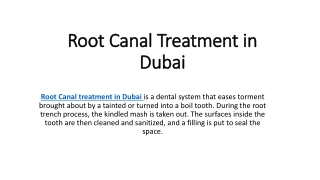 Root Canal Treatment| Endodontic In Dubai