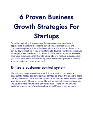 6 Proven Business Growth Strategies For Startups