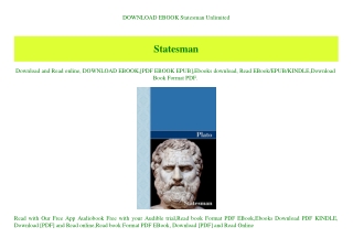 DOWNLOAD EBOOK Statesman Unlimited