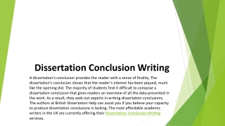 Dissertation Conclusion Writing