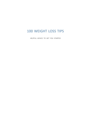 100 Weight Loss Tips