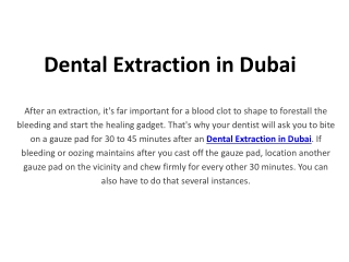 Dental Extraction in Dubai