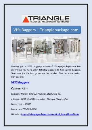 Vffs Baggers | Trianglepackage.com