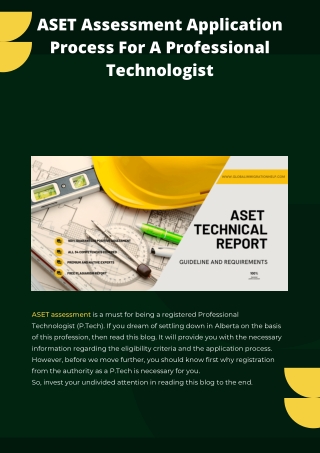 ASET Assessment Application Process For A Professional Technologist