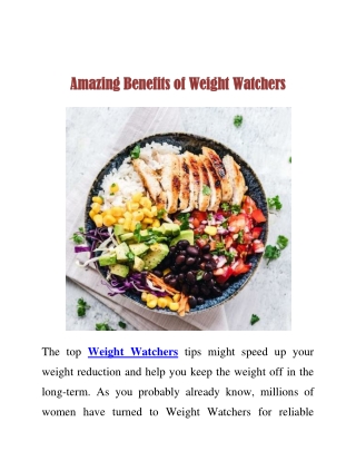 Amazing Benefits of Weight Watchers