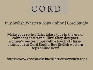 Style Western Tops Online  Cord Studio