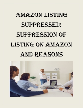 Amazon Listing Suppressed