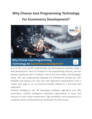 Why Choose Java Programming Technology For Ecommerce Development?