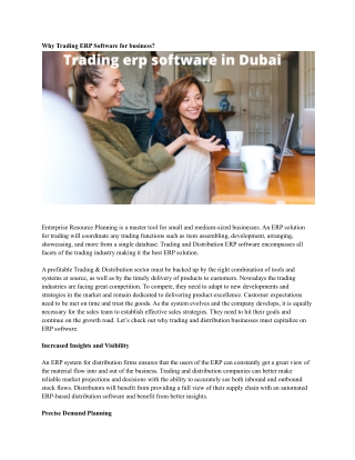 Trading erp software in Dubai