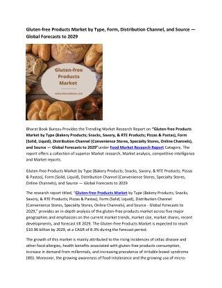 Global Gluten-free Products Market Research Report 2022-2029